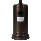 RTR 46000Btu Propane Hammered Bronze Powder Coated Iron Mushroom Outdoor Patio Heater, With Two Smooth-Rolling Wheels,,With Hose Set,With Black Cover