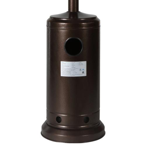 RTR 46000Btu Propane Hammered Bronze Powder Coated Iron Mushroom Outdoor Patio Heater, With Two Smooth-Rolling Wheels,,With Hose Set,With Black Cover