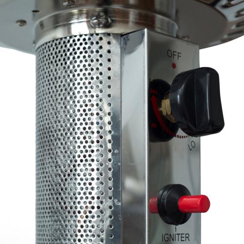 RTR 46000Btu Propane Hammered Bronze Powder Coated Iron Mushroom Outdoor Patio Heater, With Two Smooth-Rolling Wheels,,With Hose Set,With Black Cover