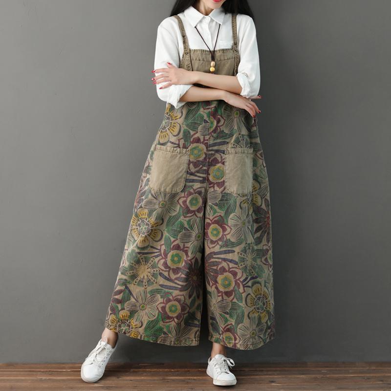 Wide Leg Loose Printed Jumpsuit
