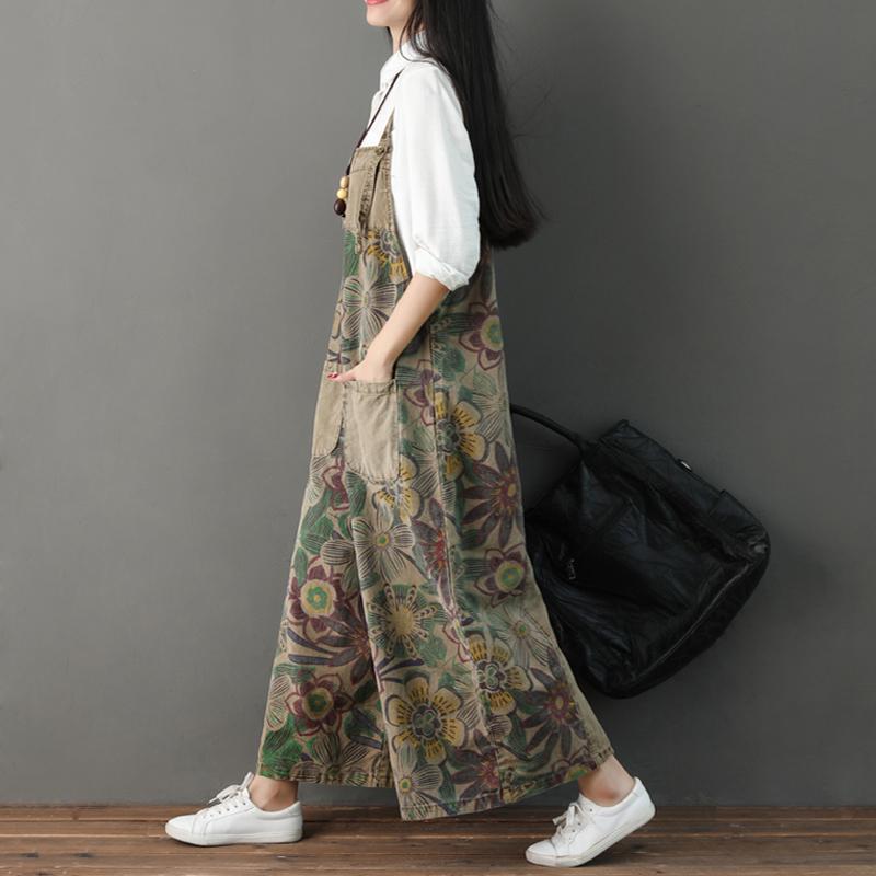 Wide Leg Loose Printed Jumpsuit