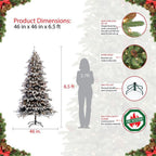 6.5 ft. Pre-lit Flocked Bennington Fir Artificial Christmas Tree with 350 UL-Listed Lights
