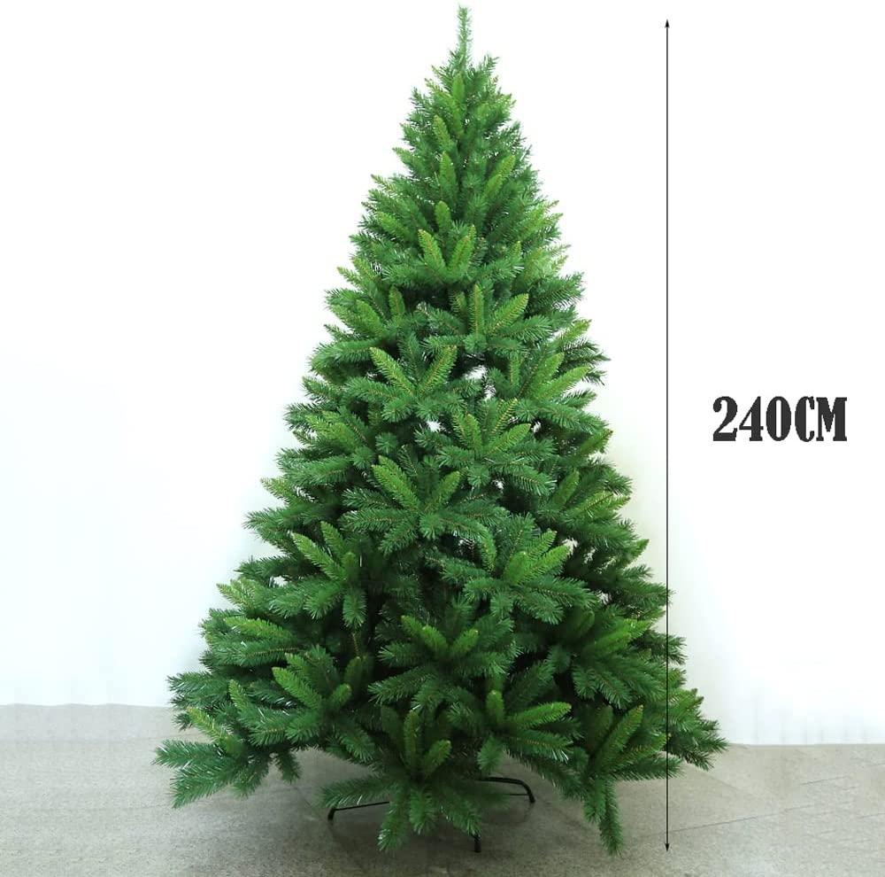 AZPINGPAN 240 cm 1200 Branch Encryption Widened PVC Green Christmas Tree丨iron Art Solid Cross Base Home Christmas Decoration Ornaments (Domestic/Commercial)