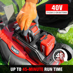 40V 14" Electric Lawn Mower Cordless with 2*4.0Ah Batteries &amp; Charger | 6-Height Adjustment, Electric Push Mower with 9-Gallon Grass Bag, Battery Powered Lawnmower for Yard, Lawn Care