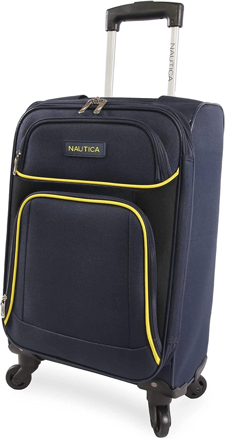 Seascape Collection 4pc Softside Luggage Set, Navy/Yellow