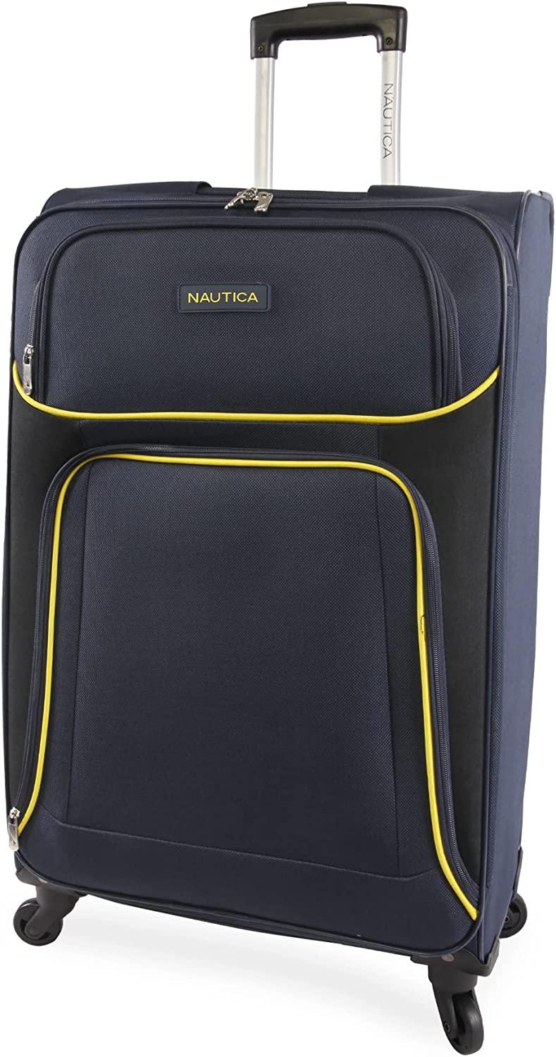 Seascape Collection 4pc Softside Luggage Set, Navy/Yellow
