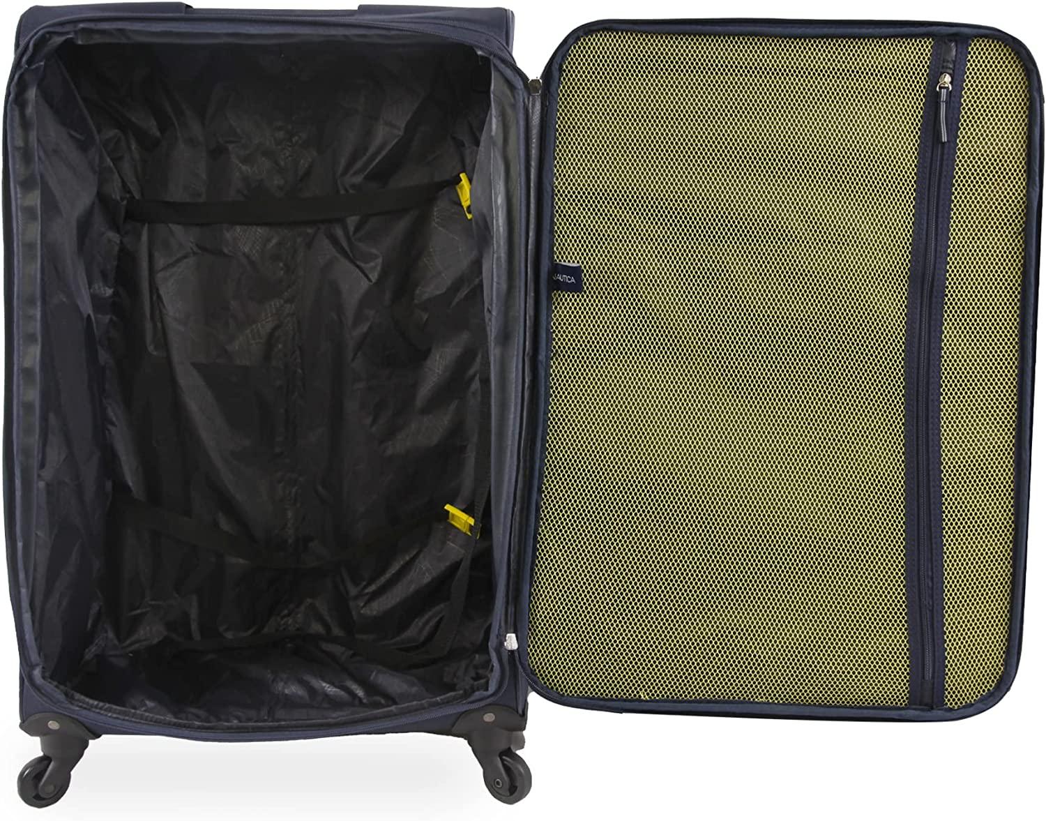 Seascape Collection 4pc Softside Luggage Set, Navy/Yellow