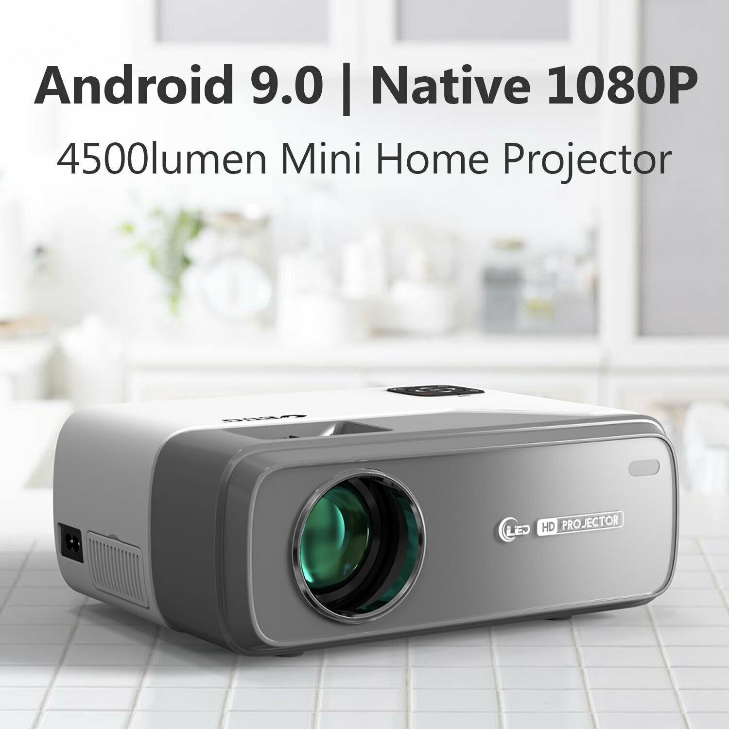 new portable movie android 9.0 projector native 1080p proyector bt video hdmi tv