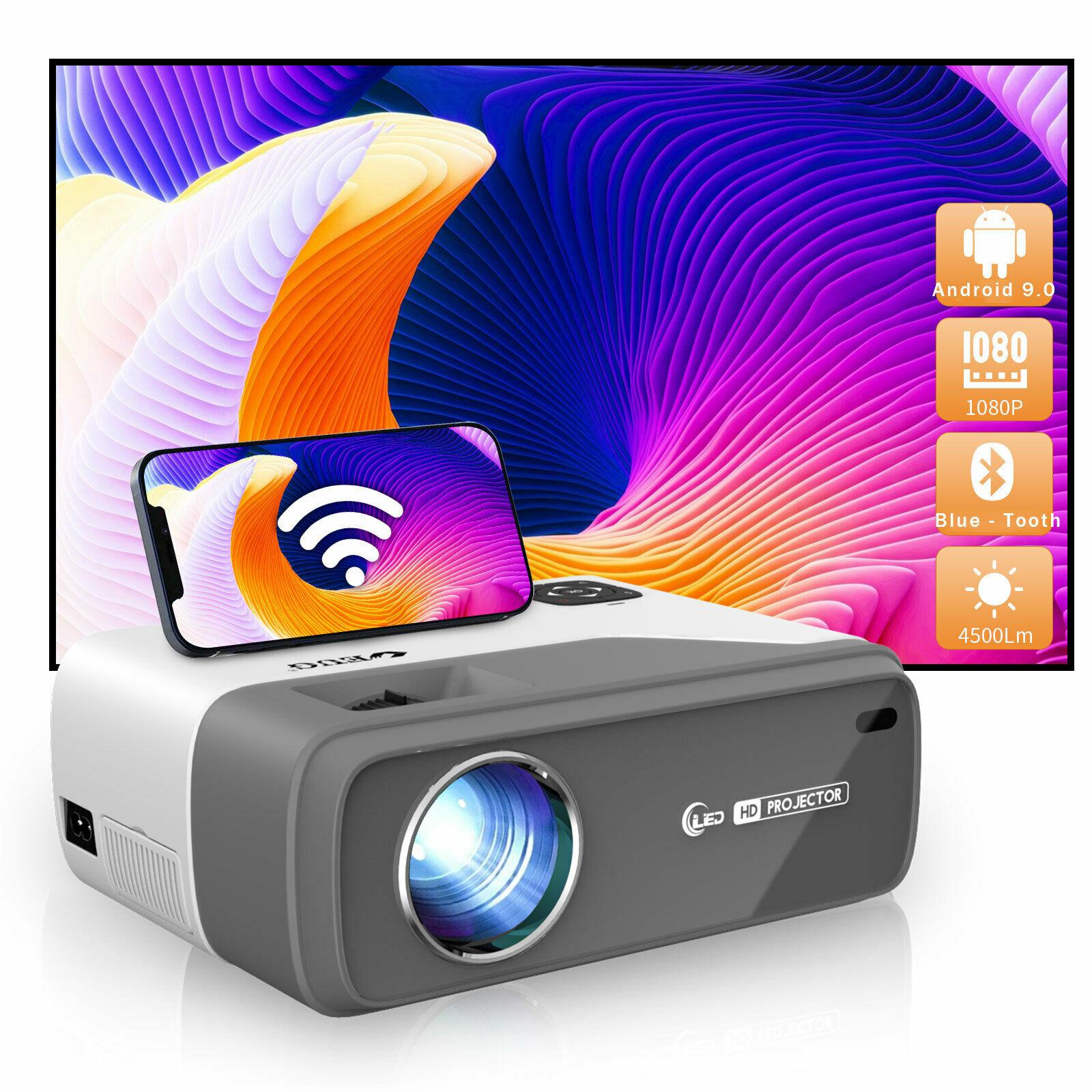 new portable movie android 9.0 projector native 1080p proyector bt video hdmi tv