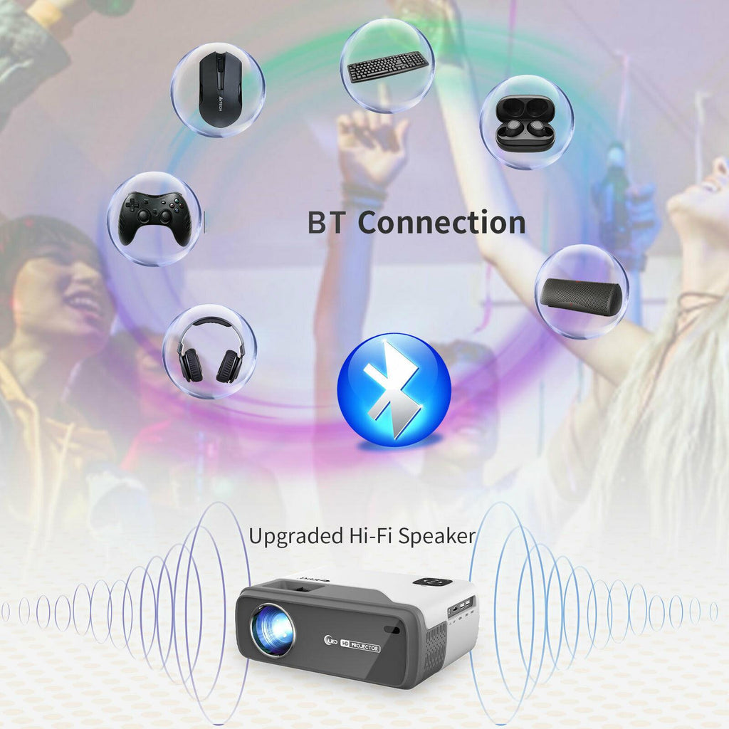 new portable movie android 9.0 projector native 1080p proyector bt video hdmi tv