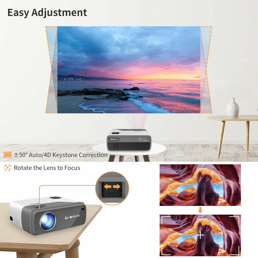 new portable movie android 9.0 projector native 1080p proyector bt video hdmi tv