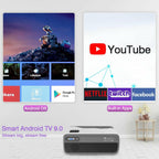 new portable movie android 9.0 projector native 1080p proyector bt video hdmi tv