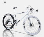 XIAZHOU Highway Bicycle, 24-Speed 26-inch Bicycle, Double disc Brake, high Carbon Steel Frame, Highway Bicycle Racing, Men and Women 6-11, 40 Knives