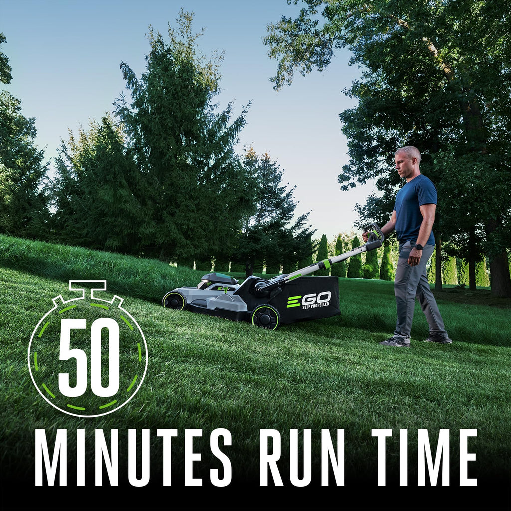 21-Inch Electric Lawn Mower, Self-Propelled Cordless, Includes 56V 6.0Ah Battery and 320W Charger (LM2114SP) Plus Extra 21" Mower High-Lift Blade (AB2103)
