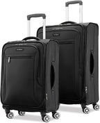 Ascella X Softside Expandable Luggage with Spinner Wheels, Black, 2-Piece Set (21/25)