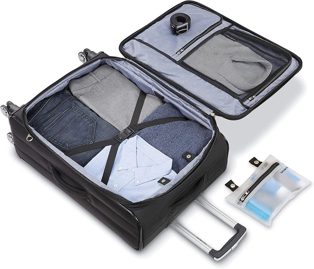 Ascella X Softside Expandable Luggage with Spinner Wheels, Black, 2-Piece Set (21/25)