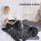 Aukfa Electric Heated Blanket Throw  72u201D x 84u201D Soft Flannel Electric Blanket  10 Heat Levels &amp; 12 Hours Timer Auto Off  Fast Heating Blanket for Home Office Use  ETL Certifi