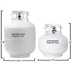 Flame King YSN11SQT 11 Pound Propane Tank Cylinder Squatty with Type 1 OPD Valve, White