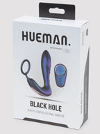 Hueman Black Hole Galactic Silicone Remote Control Cock Ring Butt Plug, Purple