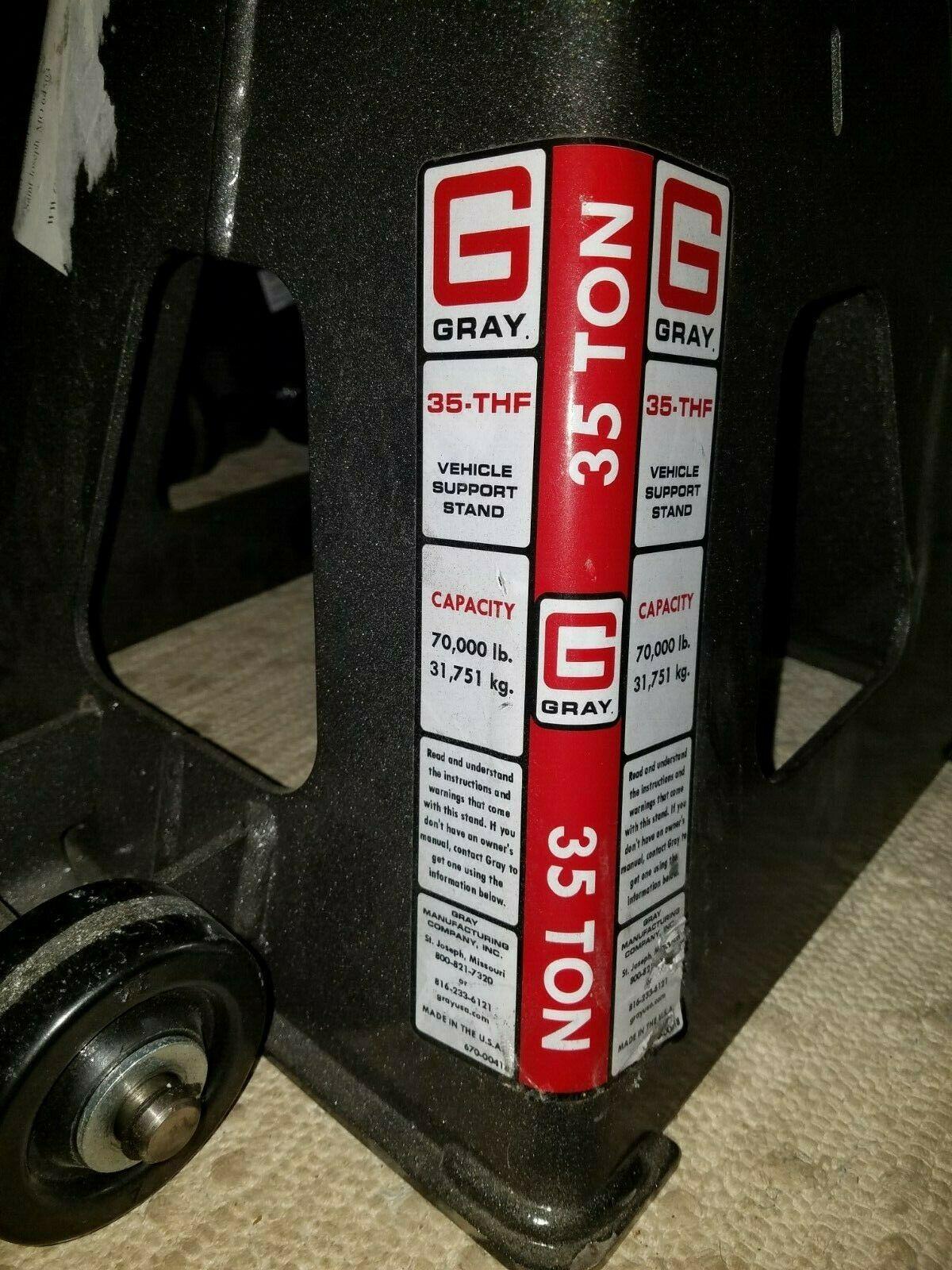 GRAY 35-THF 35 TON Jack Stand Semi Dump Truck LarMachinery Support Stands USA