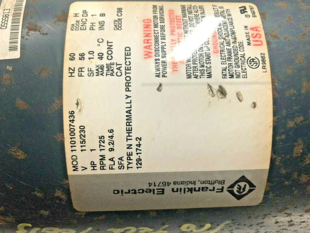 Franklin Electric Hunter Wheel r 129-174-2 Motor 230V 1PH 60HZ P275