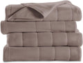 Heated Electric Warming Blanket Quilted Fleece Queen Seashell