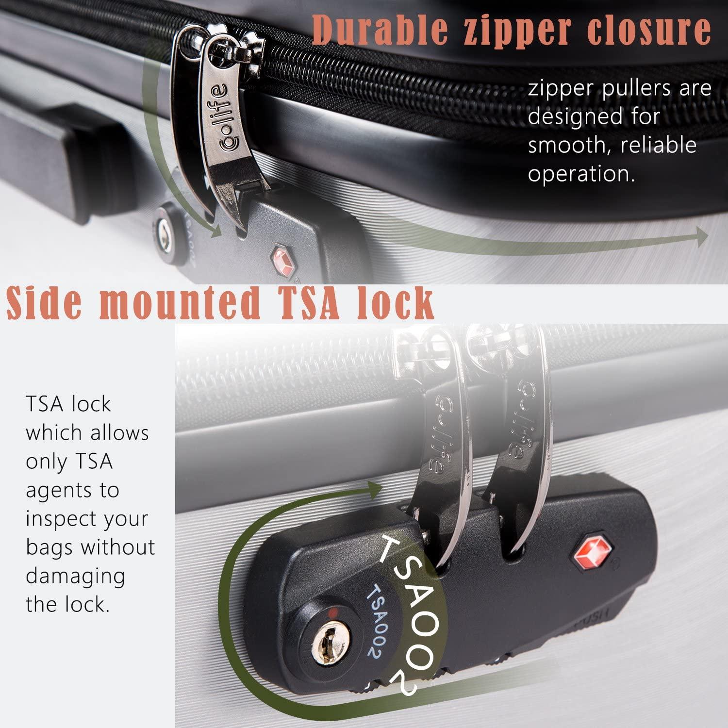 Luggage Suitcase PC+ABS with TSA Lock Spinner Carry on Hardshell Lightweight 20in 24in 28in (wine red, L(28IN))