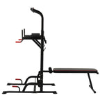 Power Tower Pullup Bar Dip Station with Situp Bench Home Gym Workout Equipment