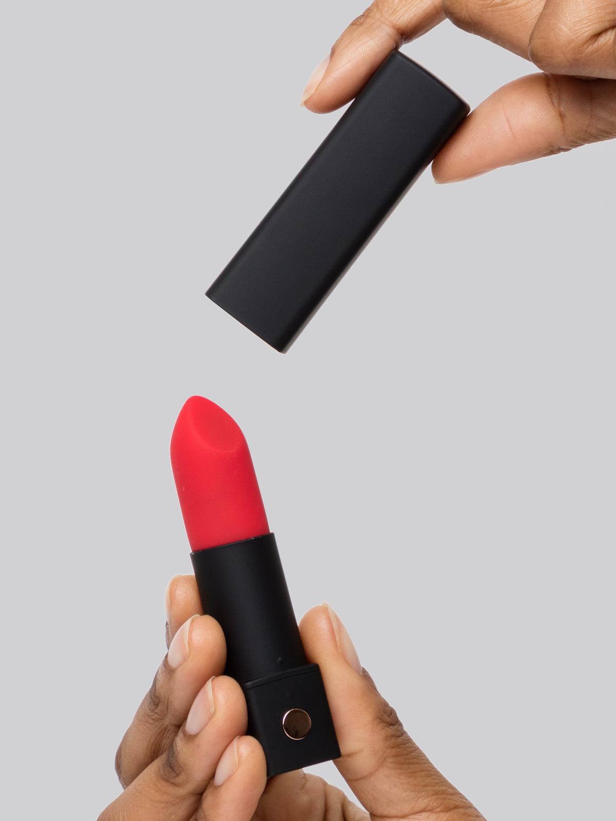 Lovense Exomoon App Controlled Rechargeable Silicone Lipstick Bullet Vibrator, Black