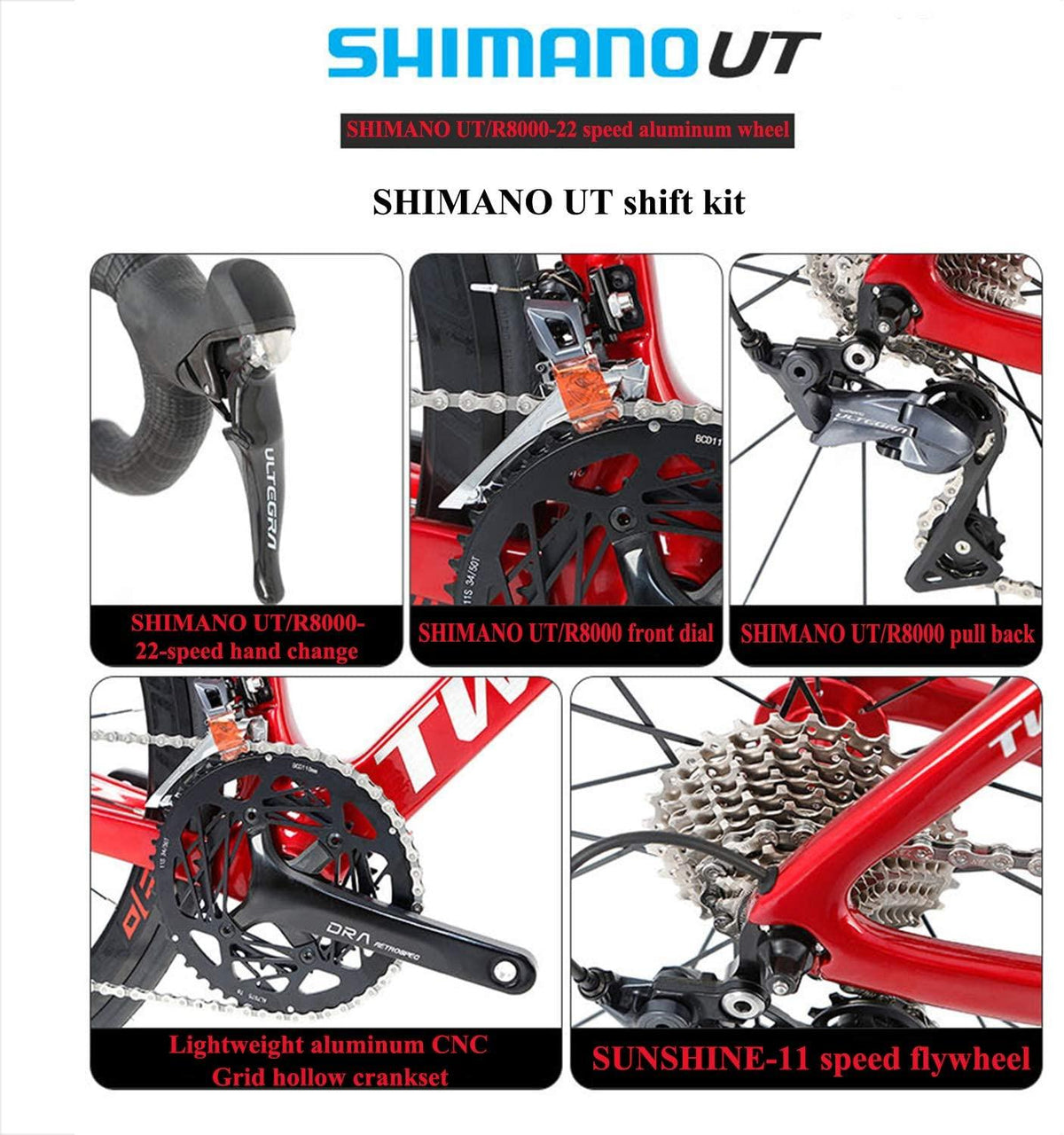 YINHAI Bikes  UT R8000 22 Speed Road Bike 700C Wheels Road Bicycle Double V Brake Bicycles