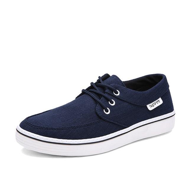 Men Handmade Lace-up Canvas Shoes
