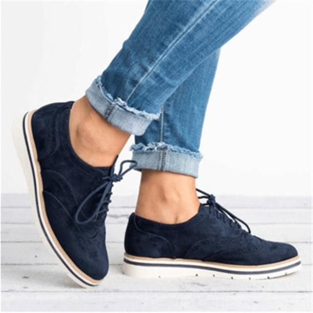 Women Platform Oxfords British Style Flats
