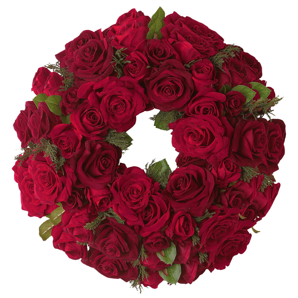 National Tree Company 15" Velvet Red Rose Wreath