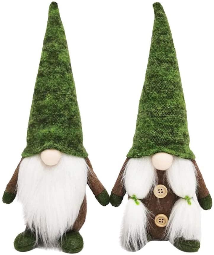 JJKFQ 2PS Christmas Faceless Gnome Santa Xmas Tree Hanging Ornament Doll Decoration for Home Pendant Ornaments Velvet Hat Bearded Old Man