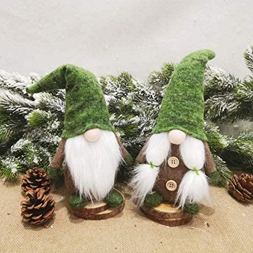 JJKFQ 2PS Christmas Faceless Gnome Santa Xmas Tree Hanging Ornament Doll Decoration for Home Pendant Ornaments Velvet Hat Bearded Old Man
