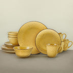 Bumble Bee Yellow 16 Piece Dinnerware Set, Service for 4