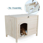 Petsfit Portable Wooden Dog House, No Assemble Required
