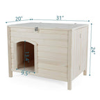 Petsfit Portable Wooden Dog House, No Assemble Required