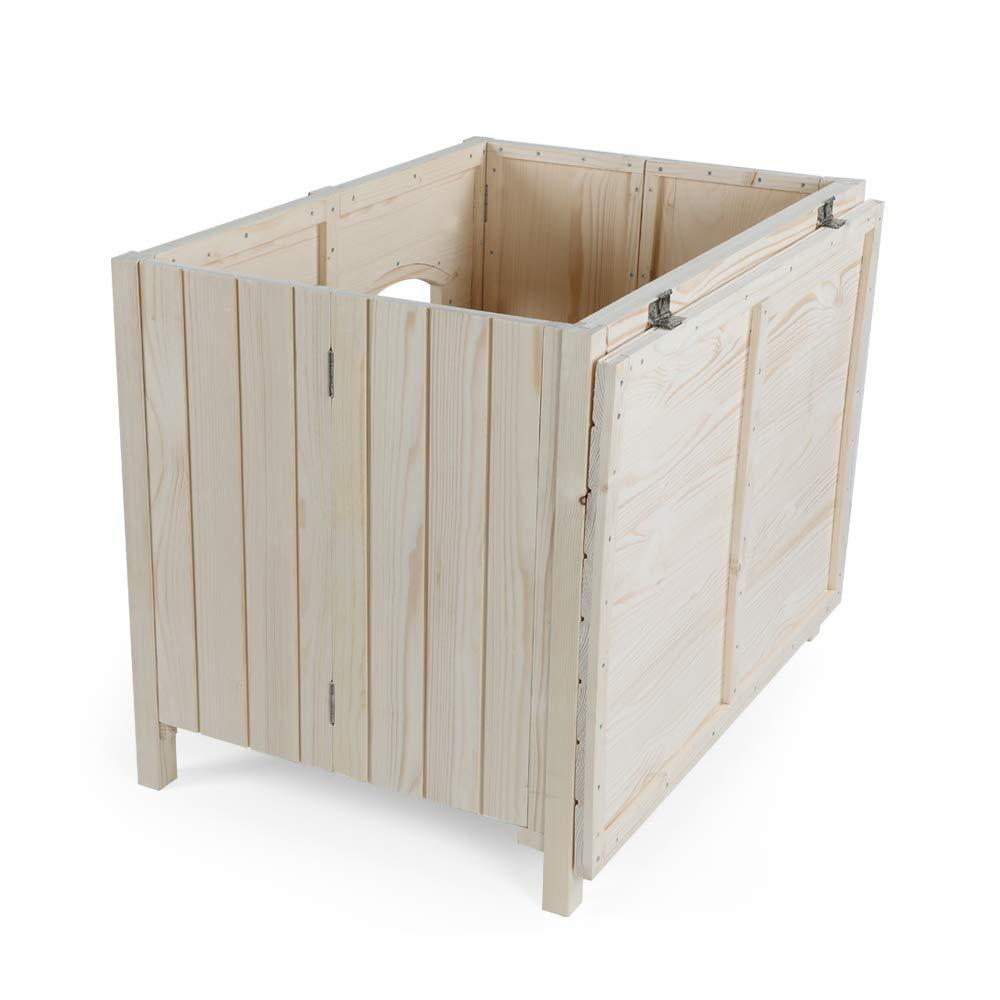 Petsfit Portable Wooden Dog House, No Assemble Required