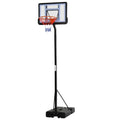 Soozier Basketball Hoop Freestanding Height Adjustable Stand with Backboard Wheels for Adults, Black