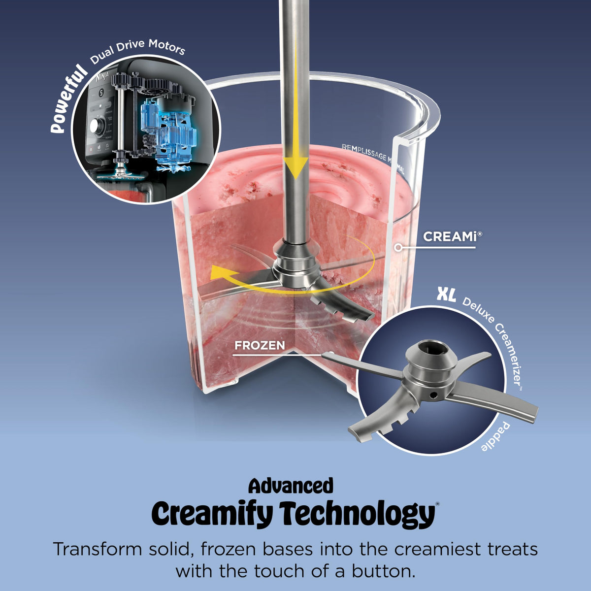 Creami Deluxe NC501C 11 in 1 Ice Cream and Frozen Treat Maker | 11 Programs, Includes 24 Oz Xl Pints and Deluxe Paddle, 800W Motor, Dishwasher-Safe, Bpa-Free