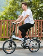 20 Inch Folding Electric Bike, Electric Bicycle with 36V 8Ah Removable Lithium-Ion Battery, Lightweight Ebike with 250W Motor and 7 Speed Gears