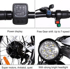 Folding Electric Bike 250W City Commuter Ebike with 7 Speed Gear and Three WorModes Electric Bicycle for Adults and Teenagers