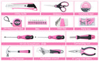 Pink Tool Kit 69 Piece Tool Kit for Women Small Basic Hand Tool Box Home Tool Set Perfect for Ladies and Girls with General Home Repairs, DIY Project,Office and ColleDormitory Use