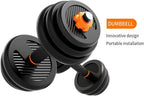 Adjustable Dumbbell Set, 44LB Weights Dumbbells ,4 in 1 Set Barbell, Dumbbell, Kettlebell and Push-ups, Non-slip Handles, Push up, Fitness Home Gym for Men Women