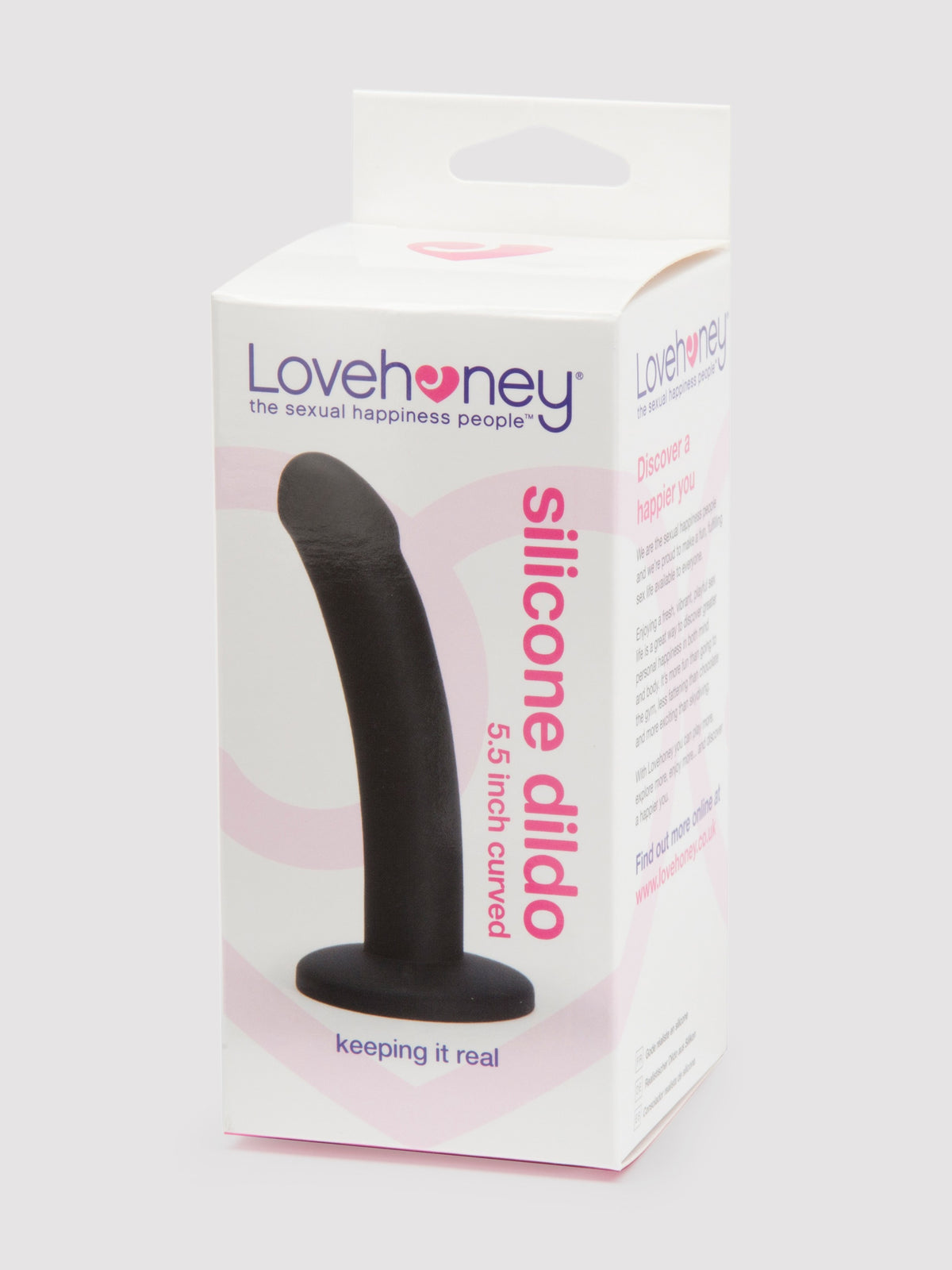 Lovehoney Curved Silicone Suction Cup Dildo 5.5 Inch, Black
