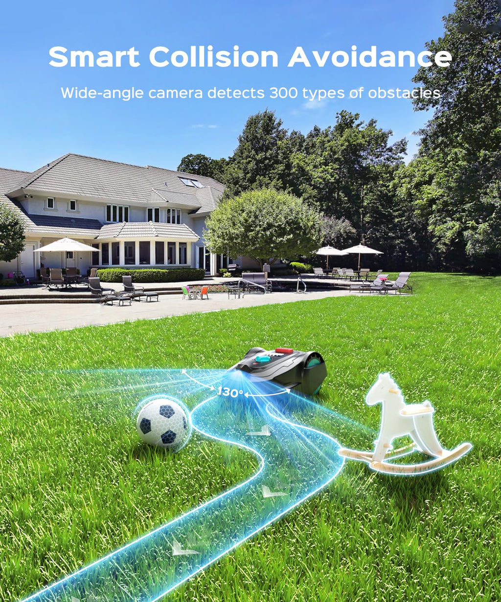 2026 M800Plus Robot Lawn Mower, GPS &amp; 3D Vision, with 32.8 ft Magnetic Stripe, Obstacle Avoidance, Auto-Charging, APP Control, Bow-Shaped Mowing for Lawns up to 8611 sq.ft (Deep Black)