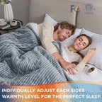 Heated Blanket Queen Size - Soft Ribbed Fleece Fast Heating Electric Blanket with 10 Heating Levels  10 Time Settings, 8 Hours Auto-Off Heated Blanket, Dual Control (84?90 inches, Dark Grey)