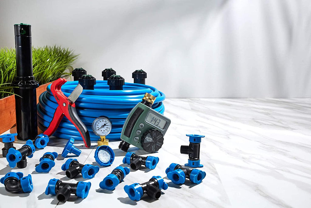 In-Ground Sprinkler System with Hose Watering Timer