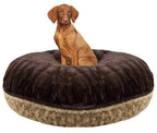 BESSIE AND BARNIE Signature Camel Rose/Godiva Brown Extra Plush  Fur Bagel Pet/Dog Bed (Multiple Sizes)